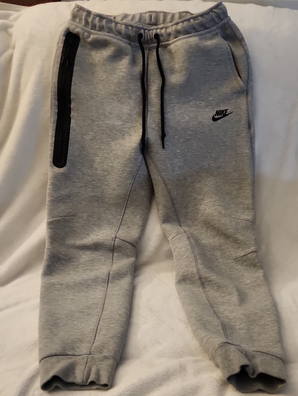 Nike Grey Tech Fleece Joggers, Mens Size Medium